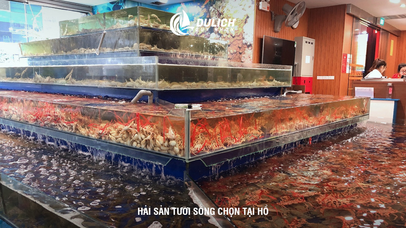 Hải sản tươi sống chọn tại hồ