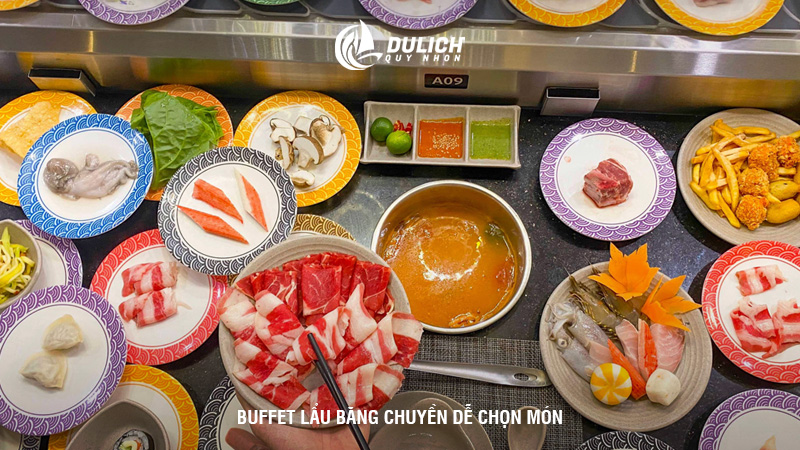 Buffet lẩu băng chuyền dễ chọn món