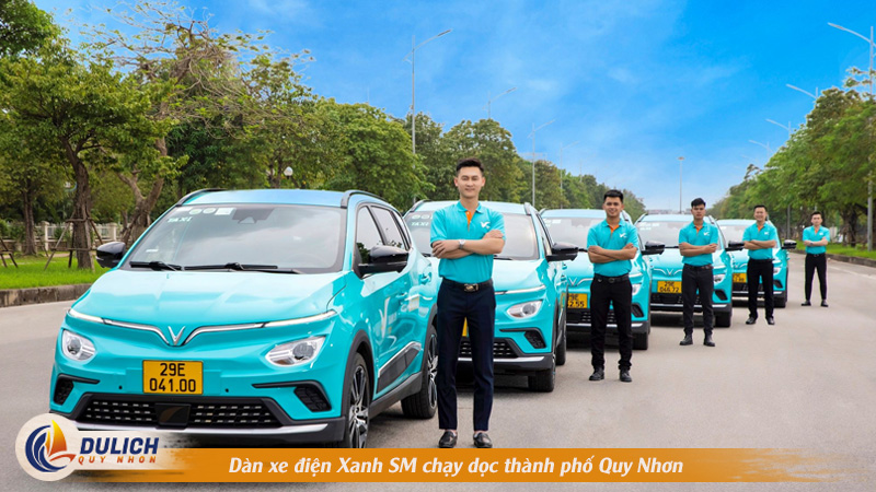 Dàn xe điện Xanh SM chạy dọc thành phố Quy Nhơn