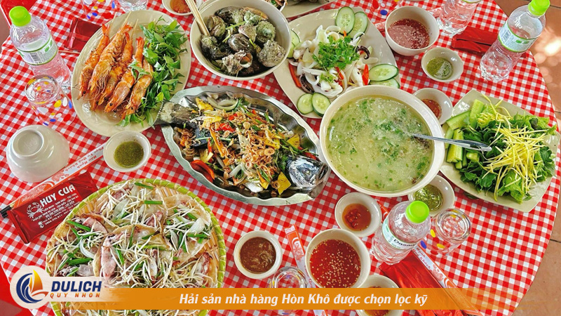 Hải sản nhà hàng Hòn Khô được chọn lọc kỹ
