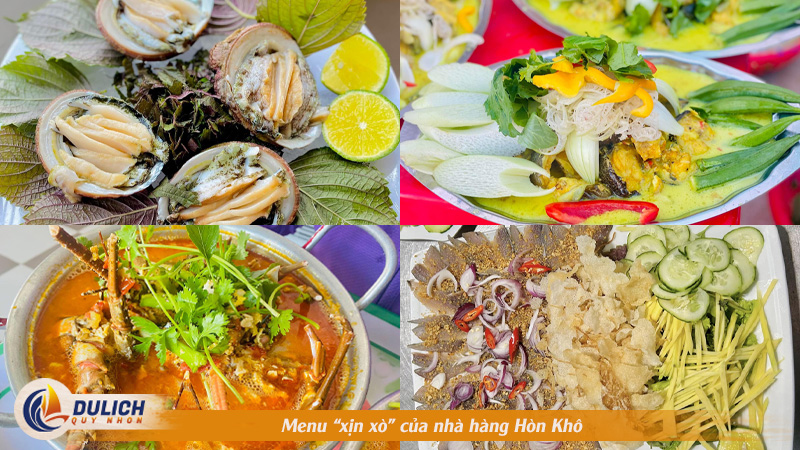 Menu “xịn xò” của nhà hàng Hòn Khô