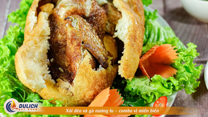 Xôi dẻo và gà nướng lu – combo vị miền biển