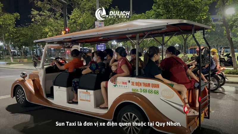 Sun Taxi là đơn vị xe điện quen thuộc tại Quy Nhơn, 
