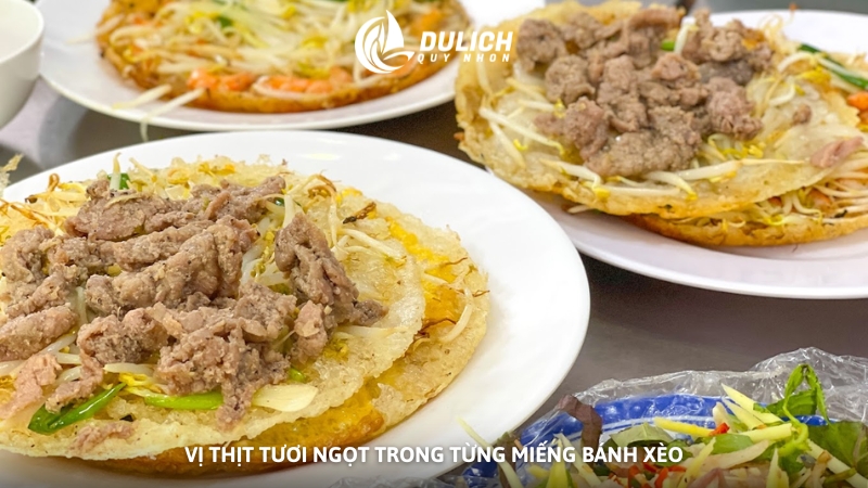 Vị thịt tươi ngọt trong từng miếng bánh xèo