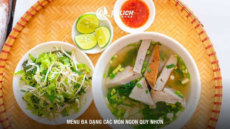 Menu đa dạng các món ngon Quy Nhơn