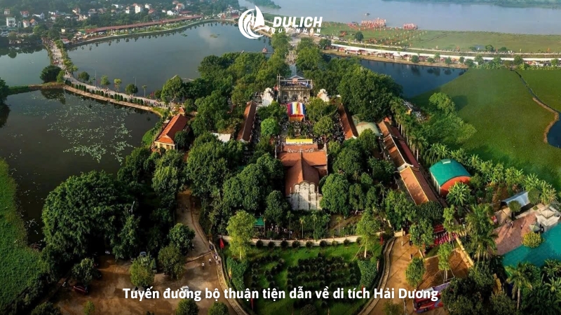 Tuyến đường bộ thuận tiện dẫn về di tích Hải Dương