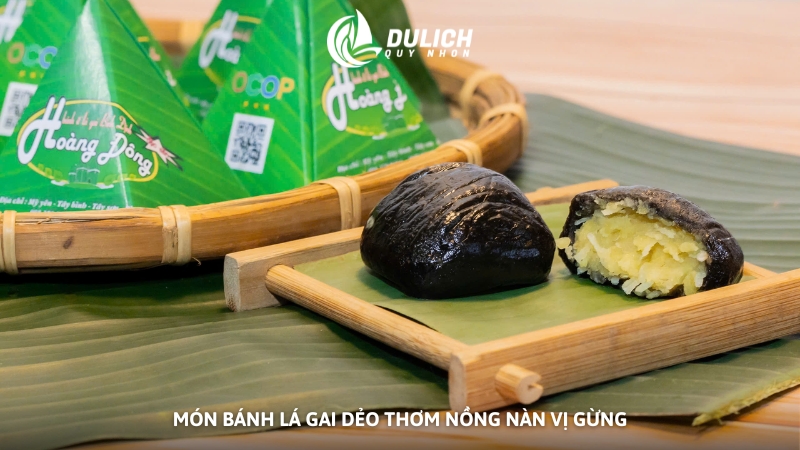 Món bánh lá gai dẻo thơm nồng nàn vị gừng