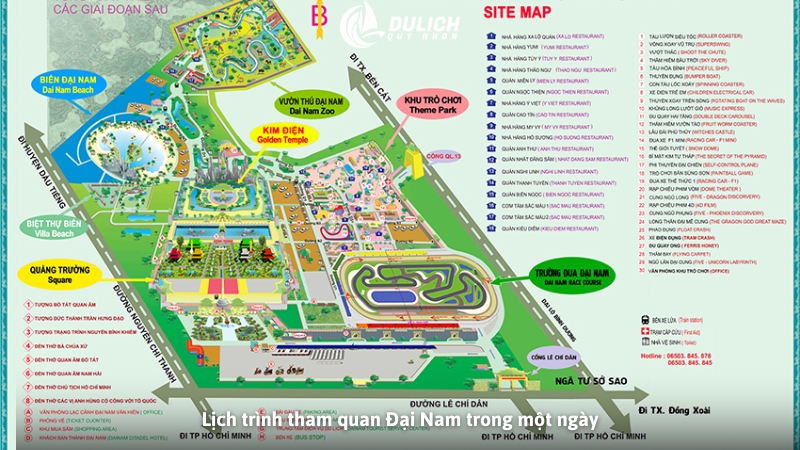 Lịch trình tham quan Đại Nam trong một ngày