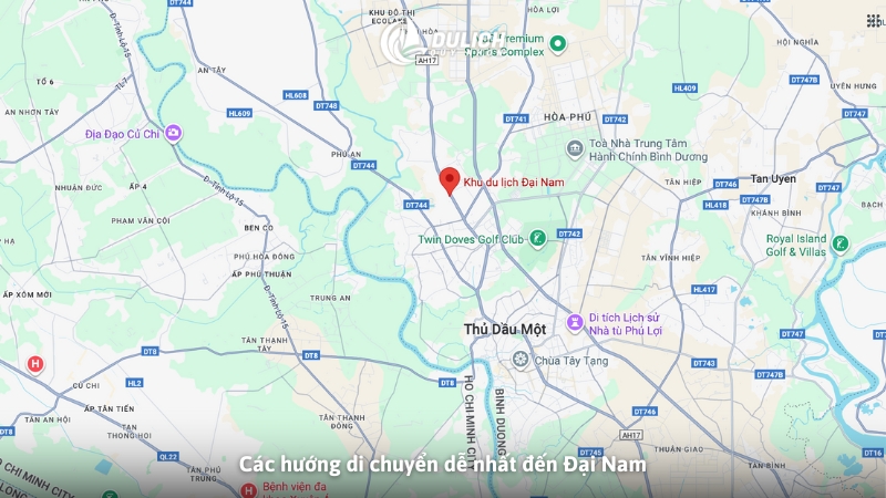 Các hướng di chuyển dễ nhất đến Đại Nam