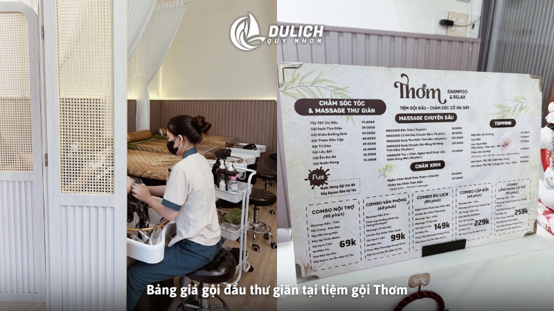 Bảng giá gội đầu thư giãn tại tiệm gội Thơm